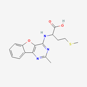 molecular formula C16H17N3O3S B2562579 2-((2-Methylbenzofuro[3,2-d]pyrimidin-4-yl)amino)-4-(methylthio)butanoic acid CAS No. 1009685-07-7