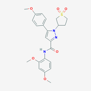 molecular formula C23H25N3O6S B256259 N-(2,4-dimethoxyphenyl)-1-(1,1-dioxidotetrahydro-3-thienyl)-5-(4-methoxyphenyl)-1H-pyrazole-3-carboxamide 
