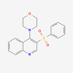 molecular formula C19H18N2O3S B2562590 4-[3-(Benzenesulfonyl)quinolin-4-yl]morpholine CAS No. 872206-00-3