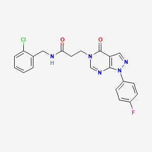 molecular formula C21H17ClFN5O2 B2562592 N-(2-chlorobenzyl)-3-(1-(4-fluorophenyl)-4-oxo-1H-pyrazolo[3,4-d]pyrimidin-5(4H)-yl)propanamide CAS No. 946235-06-9