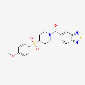 molecular formula C19H19N3O4S2 B2562593 Benzo[c][1,2,5]thiadiazol-5-yl(4-((4-methoxyphenyl)sulfonyl)piperidin-1-yl)methanone CAS No. 1705850-32-3