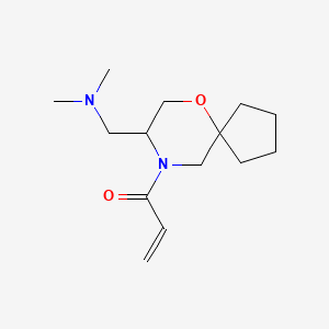 molecular formula C14H24N2O2 B2562597 1-[8-[(Dimethylamino)methyl]-6-oxa-9-azaspiro[4.5]decan-9-yl]prop-2-en-1-one CAS No. 2361640-92-6