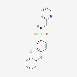 molecular formula C18H15ClN2O3S B2562598 4-(2-氯苯氧基)-N-(吡啶-2-基甲基)苯磺酰胺 CAS No. 667913-40-8