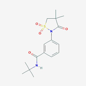 molecular formula C16H22N2O4S B256260 N-(tert-butyl)-3-(4,4-dimethyl-1,1-dioxido-3-oxoisothiazolidin-2-yl)benzamide 