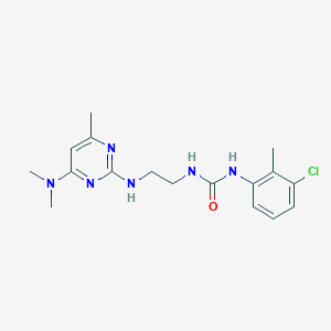molecular formula C17H23ClN6O B2562601 1-(3-Chloro-2-methylphenyl)-3-(2-((4-(dimethylamino)-6-methylpyrimidin-2-yl)amino)ethyl)urea CAS No. 1203382-99-3