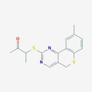 molecular formula C16H16N2OS2 B2562602 3-[(9-甲基-5H-噻吩并[4,3-d]嘧啶-2-基)硫代]-2-丁酮 CAS No. 478246-90-1