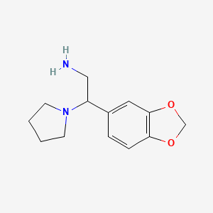 2-(2H-1,3-benzodioxol-5-yl)-2-(pyrrolidin-1-yl)ethan-1-amine