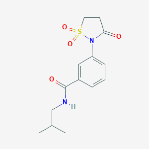 molecular formula C14H18N2O4S B256261 3-(1,1-dioxido-3-oxo-2-isothiazolidinyl)-N-isobutylbenzamide 