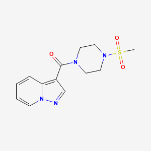 molecular formula C13H16N4O3S B2562615 (4-(Methylsulfonyl)piperazin-1-yl)(pyrazolo[1,5-a]pyridin-3-yl)methanone CAS No. 1396851-73-2