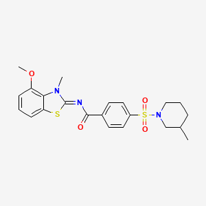 molecular formula C22H25N3O4S2 B2562617 (E)-N-(4-methoxy-3-methylbenzo[d]thiazol-2(3H)-ylidene)-4-((3-methylpiperidin-1-yl)sulfonyl)benzamide CAS No. 685106-38-1