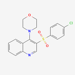 molecular formula C19H17ClN2O3S B2562618 4-[3-(4-Chlorophenyl)sulfonylquinolin-4-yl]morpholine CAS No. 866895-07-0