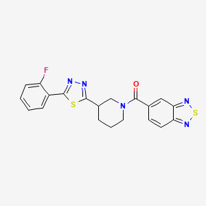 Benzo[c][1,2,5]thiadiazol-5-yl(3-(5-(2-fluorophenyl)-1,3,4-thiadiazol-2-yl)piperidin-1-yl)methanone