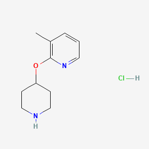 molecular formula C11H17ClN2O B2562622 3-甲基-2-(哌啶-4-yloxy)吡啶盐酸盐 CAS No. 1707361-70-3