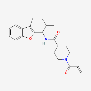 molecular formula C22H28N2O3 B2562624 N-[2-Methyl-1-(3-methyl-1-benzofuran-2-yl)propyl]-1-prop-2-enoylpiperidine-4-carboxamide CAS No. 2361742-06-3