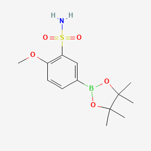 molecular formula C13H20BNO5S B2562632 2-Methoxy-5-(4,4,5,5-tetramethyl-1,3,2-dioxaborolan-2-yl)benzenesulfonamide CAS No. 1416552-53-8