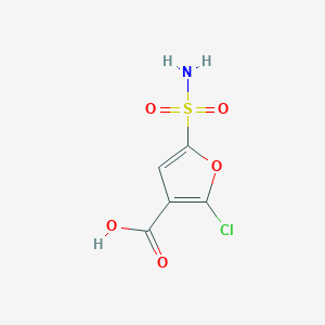 molecular formula C5H4ClNO5S B2562639 2-Chloro-5-sulfamoylfuran-3-carboxylic acid CAS No. 2138410-16-7