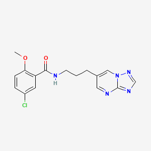 molecular formula C16H16ClN5O2 B2562642 N-(3-([1,2,4]三唑并[1,5-a]嘧啶-6-基)丙基)-5-氯-2-甲氧基苯甲酰胺 CAS No. 2034255-62-2