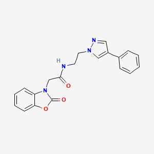 2-(2-oxobenzo[d]oxazol-3(2H)-yl)-N-(2-(4-phenyl-1H-pyrazol-1-yl)ethyl)acetamide
