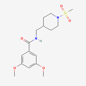 molecular formula C16H24N2O5S B2562649 3,5-dimethoxy-N-((1-(methylsulfonyl)piperidin-4-yl)methyl)benzamide CAS No. 1235233-64-3