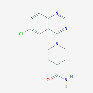 molecular formula C14H15ClN4O B2562669 1-(6-Chloroquinazolin-4-yl)piperidine-4-carboxamide CAS No. 2326235-71-4