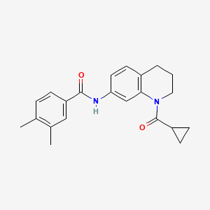 molecular formula C22H24N2O2 B2562674 N-[1-(cyclopropanecarbonyl)-3,4-dihydro-2H-quinolin-7-yl]-3,4-dimethylbenzamide CAS No. 898439-21-9