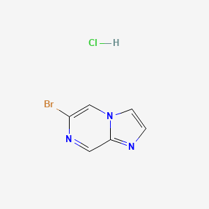 molecular formula C6H5BrClN3 B2562691 6-Bromoimidazo[1,2-a]pyrazine;hydrochloride CAS No. 2470441-27-9