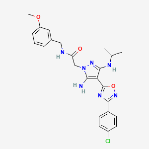 2-(5-amino-4-(3-(4-chlorophenyl)-1,2,4-oxadiazol-5-yl)-3-(isopropylamino)-1H-pyrazol-1-yl)-N-(3-methoxybenzyl)acetamide