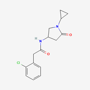 2-(2-chlorophenyl)-N-(1-cyclopropyl-5-oxopyrrolidin-3-yl)acetamide