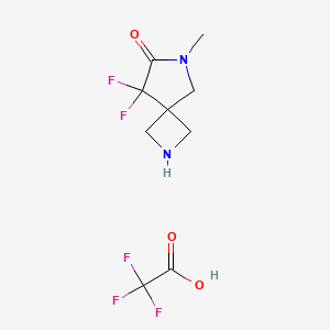 molecular formula C9H11F5N2O3 B2562746 8,8-Difluoro-6-methyl-2,6-diazaspiro[3.4]octan-7-one 2,2,2-trifluoroacetate CAS No. 2193067-09-1