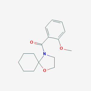 molecular formula C16H21NO3 B256275 4-(2-Methoxybenzoyl)-1-oxa-4-azaspiro[4.5]decane 