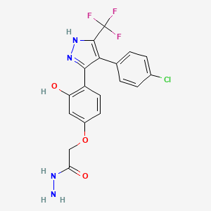 2-(4-(4-(4-chlorophenyl)-5-(trifluoromethyl)-1H-pyrazol-3-yl)-3-hydroxyphenoxy)acetohydrazide