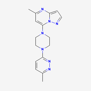 molecular formula C16H19N7 B2562755 5-Methyl-7-[4-(6-methylpyridazin-3-yl)piperazin-1-yl]pyrazolo[1,5-a]pyrimidine CAS No. 2380169-70-8