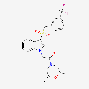 1-(2,6-dimethylmorpholino)-2-(3-((3-(trifluoromethyl)benzyl)sulfonyl)-1H-indol-1-yl)ethanone