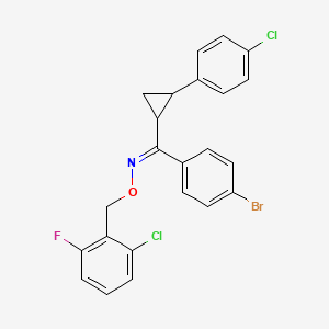 molecular formula C23H17BrCl2FNO B2562768 (4-bromophenyl)[2-(4-chlorophenyl)cyclopropyl]methanone O-(2-chloro-6-fluorobenzyl)oxime CAS No. 338416-02-7