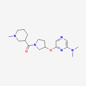 molecular formula C17H27N5O2 B2562769 (3-((6-(Dimethylamino)pyrazin-2-yl)oxy)pyrrolidin-1-yl)(1-methylpiperidin-3-yl)methanone CAS No. 2034209-36-2