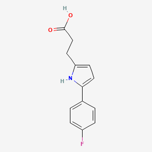 molecular formula C13H12FNO2 B2562774 3-[5-(4-氟苯基)-1H-吡咯-2-基]-丙酸 CAS No. 432496-81-6