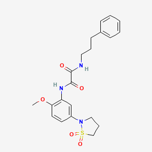 molecular formula C21H25N3O5S B2562797 N1-(5-(1,1-dioxidoisothiazolidin-2-yl)-2-methoxyphenyl)-N2-(3-phenylpropyl)oxalamide CAS No. 1105229-25-1