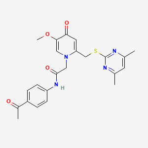 N-(4-acetylphenyl)-2-(2-{[(4,6-dimethylpyrimidin-2-yl)sulfanyl]methyl}-5-methoxy-4-oxo-1,4-dihydropyridin-1-yl)acetamide