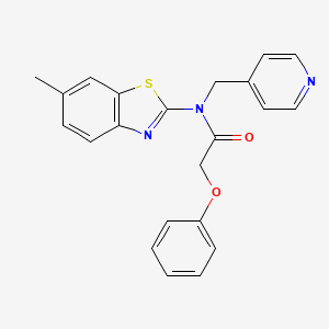 molecular formula C22H19N3O2S B2562820 N-(6-methylbenzo[d]thiazol-2-yl)-2-phenoxy-N-(pyridin-4-ylmethyl)acetamide CAS No. 923194-23-4