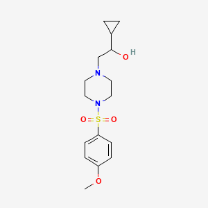 molecular formula C16H24N2O4S B2562822 1-Cyclopropyl-2-(4-((4-methoxyphenyl)sulfonyl)piperazin-1-yl)ethanol CAS No. 1396677-76-1