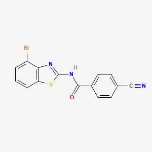 molecular formula C15H8BrN3OS B2562826 N-(4-bromobenzo[d]thiazol-2-yl)-4-cyanobenzamide CAS No. 892856-32-5