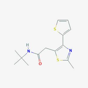 molecular formula C14H18N2OS2 B256283 N-(tert-butyl)-2-[2-methyl-4-(2-thienyl)-1,3-thiazol-5-yl]acetamide 