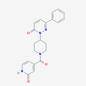molecular formula C21H20N4O3 B2562832 2-[1-(2-Oxo-1H-pyridine-4-carbonyl)piperidin-4-yl]-6-phenylpyridazin-3-one CAS No. 2379971-12-5