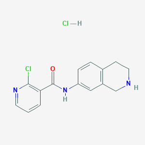 molecular formula C15H15Cl2N3O B2562834 2-chloro-N-(1,2,3,4-tetrahydroisoquinolin-7-yl)pyridine-3-carboxamide hydrochloride CAS No. 1603762-05-5