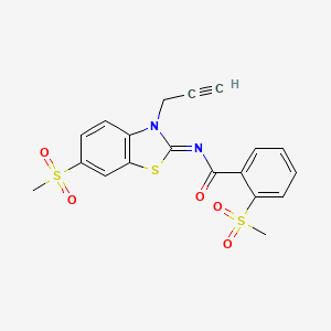 molecular formula C19H16N2O5S3 B2562841 (Z)-2-(甲基磺酰基)-N-(6-(甲基磺酰基)-3-(丙-2-炔-1-基)苯并[d]噻唑-2(3H)-亚甲基)苯甲酰胺 CAS No. 896278-85-6