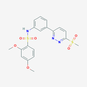 molecular formula C19H19N3O6S2 B2562850 2,4-dimethoxy-N-(3-(6-(methylsulfonyl)pyridazin-3-yl)phenyl)benzenesulfonamide CAS No. 1005304-19-7