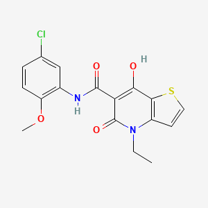N-(5-chloro-2-methoxyphenyl)-4-ethyl-7-hydroxy-5-oxo-4,5-dihydrothieno[3,2-b]pyridine-6-carboxamide
