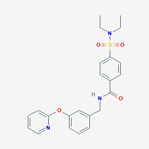 molecular formula C23H25N3O4S B2562873 4-(N,N-diethylsulfamoyl)-N-(3-(pyridin-2-yloxy)benzyl)benzamide CAS No. 1705552-47-1