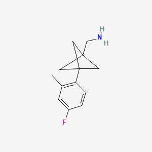 molecular formula C13H16FN B2562875 [3-(4-Fluoro-2-methylphenyl)-1-bicyclo[1.1.1]pentanyl]methanamine CAS No. 2287299-49-2