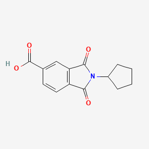 molecular formula C14H13NO4 B2562878 2-环戊基-1,3-二氧代-2,3-二氢-1H-异吲哚-5-羧酸 CAS No. 890981-35-8